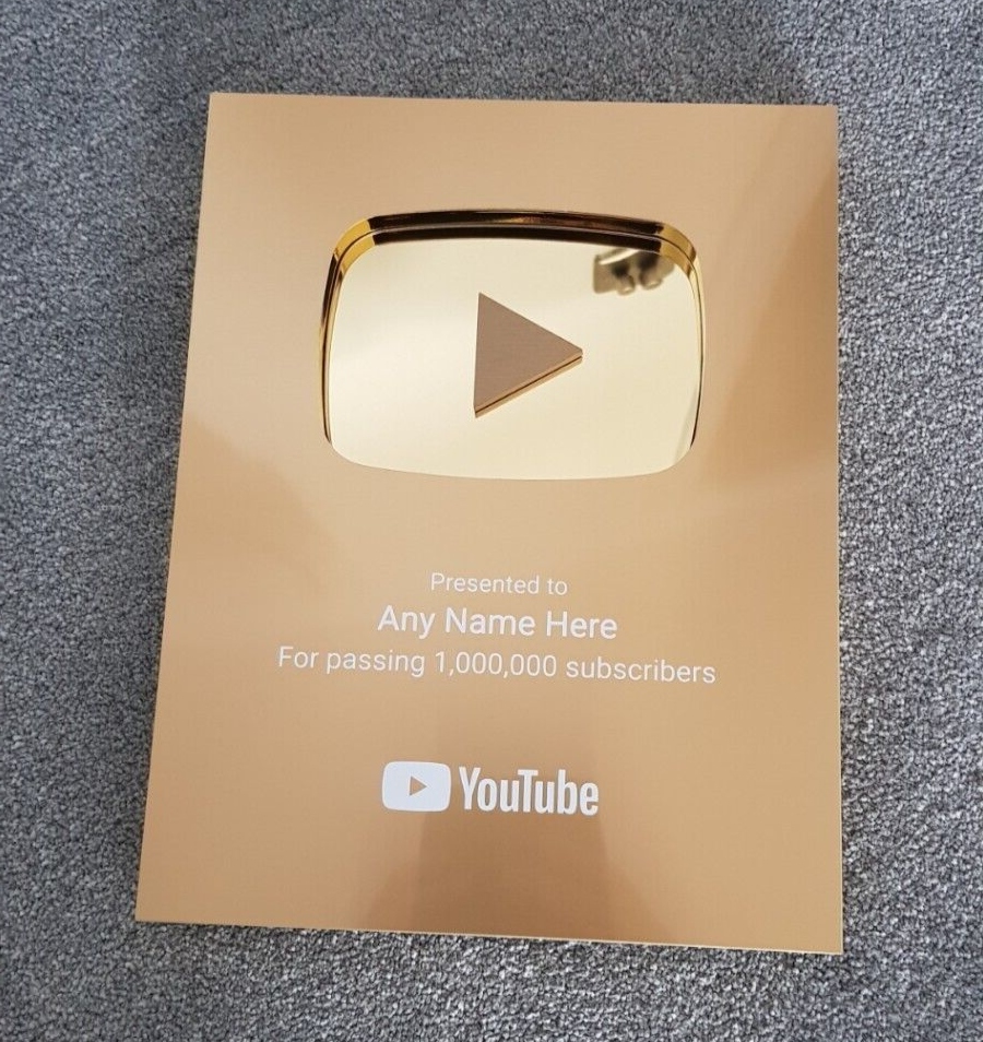 Authentic YouTube 1 Million Gold Creator Play Button (Redeem Code)